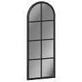 Modern Arched Full Length Mirror With Black And Gold Grid Frame Design