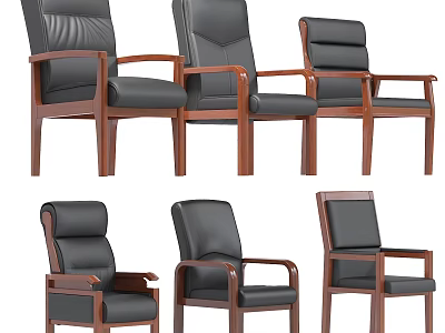 Chair Office Chair Leather Chair Boss Chair Solid Wood Chair 3d model
