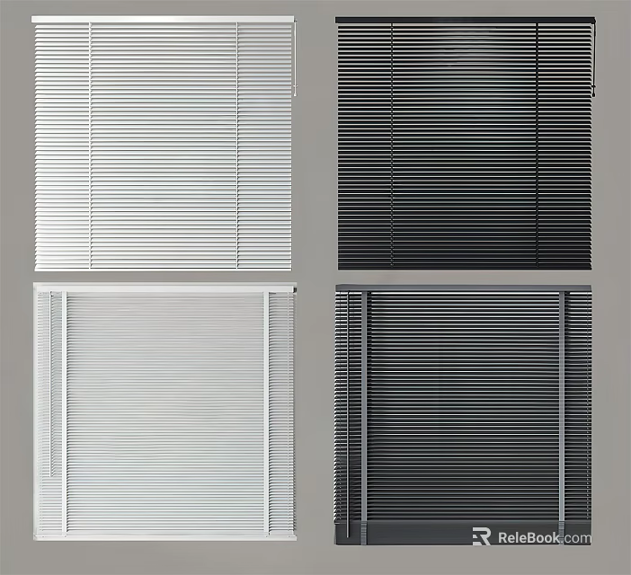 White Black Vertical Horizontal Window Blinds Modern Home Design Options 3d model