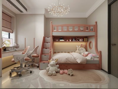 Modern Children's Room Girls Room 3d model