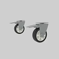 Heavy Duty Wheels with Metal Brackets Black Rubber Tires and White Hubs