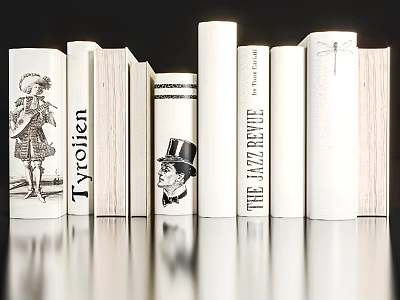 Stylish Decorative Book Ornament Set With Artistic Covers And Unique Designs 3d model