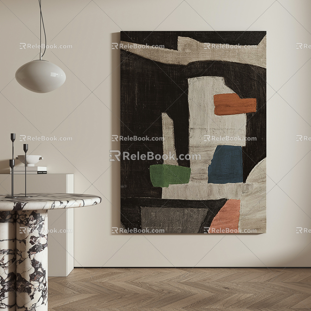 Modern Abstract Painting Abstract Decorative Painting Hanging Painting 3d model