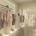 Modern Clothing Store Interior With Clothes On Racks Mannequins And Shoes
