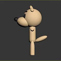 Cute Cartoon Puppy Doll with Light Brown Color and Extended Arms Legs