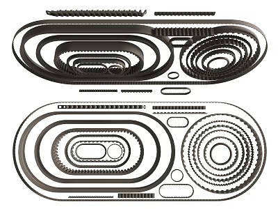Industrial Equipment Sealing Components Featuring Various Circular Rings And Precision Design 3d model