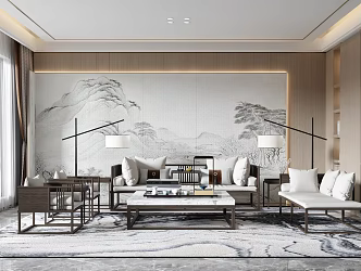 New Chinese Living Room 3d model
