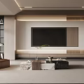 Modern Living Room TV Wall Design With Wooden Panels Marble Shelves And Ambient Lighting