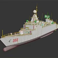 White Warship Featuring Hull Number 3163 Antennas Radar and Superstructure 3d model