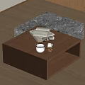 Wooden Coffee Table With Books White Cup And Marble Coffee Table In Modern Living Room