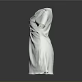 White Short Sleeved Dress With Ruched Front And V Neck Design
