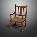 Comfortable Wooden Leisure Chair With Armrests Beige Upholstered Seat And Brown Frame