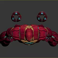 Detailed Red Iron Man Armor With Glowing Core And Mechanical Details