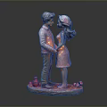 Romantic Couple Decorative Figurine With LED Lights And Decorative Base For Home Decor