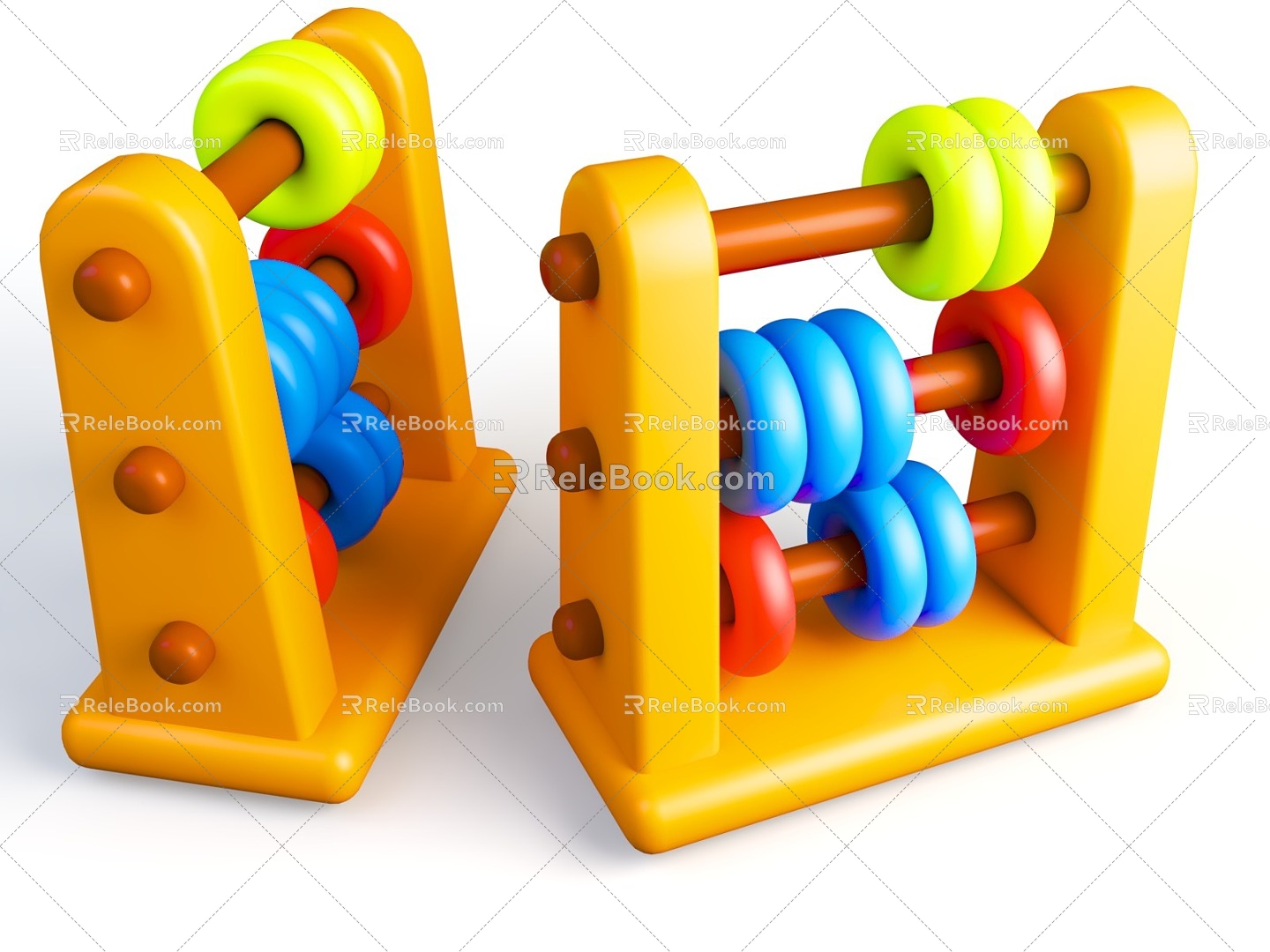 Cartoon Style Abacus Calculator Children's Toy Theme Children's Toy Amusement Park 3d model