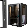 Modern Black Elevator Design With Glass Door And Control Panel 3d model