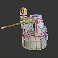 Turret turntable rail gun sci-fi tower defense 3d model