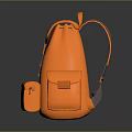 Orange Backpack With Multiple Pockets Adjustable Straps Durable Material And Functional Design 3d model