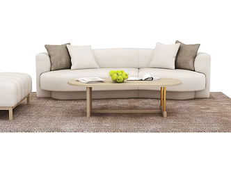 Modern Sofa Coffee Table Combination Curved Sofa 3d model