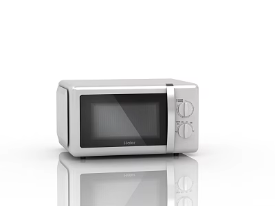Joyoung Silver Modern Microwave Oven With Control Panel And Knobs Kitchen Appliance 3d model