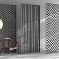 New Chinese Style Tile Partition Lattice Partition Leisure Chair Hollow Brick Cement Brick 3d model