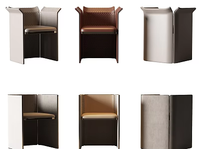 Modern Leisure Chairs with Various Designs Leather Fabric Upholstery Brown Beige Black Colors 3d model