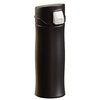 Black Insulated Stainless Steel Travel Tumbler With Push Button Lid 3d model