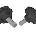 Black Knob Bolts For Hardware Tools With Durable Metal Construction 3d model