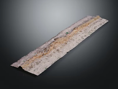 Natural Textured Long Strip Panel With Earthy Tones And Organic Surface Patterns 3d model