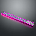 Long Strip Purple Lighting Fixture Set With Grid Pattern And End Brackets For Decorative Lighting