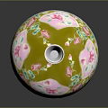Elegant Colorful Ceramic Vessel With Intricate Sculpted Floral Patterns And Lid
