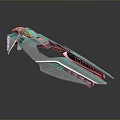 Futuristic Spaceship Concept Model With Sleek Metallic Body Aerodynamic Wings And Blue Light