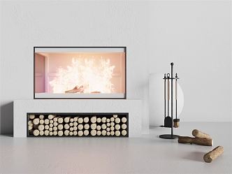 modern fireplace flame fireplace 3d model