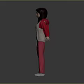 Cute Child Dolls In Red And White Tops With Red And Pink Pants Standing