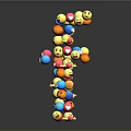 Colorful Emojis Forming Letter F In Vibrant 3D Creative Design