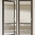 Modern Glass Interior Doors With Vertical Striped Design For Spaces 3d model