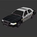 Classic Black And White Police Car With Patrol Vehicle Design Elements