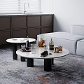 Modern Inflatable Furniture For Living Room With Round Coffee Tables And Decorative Items