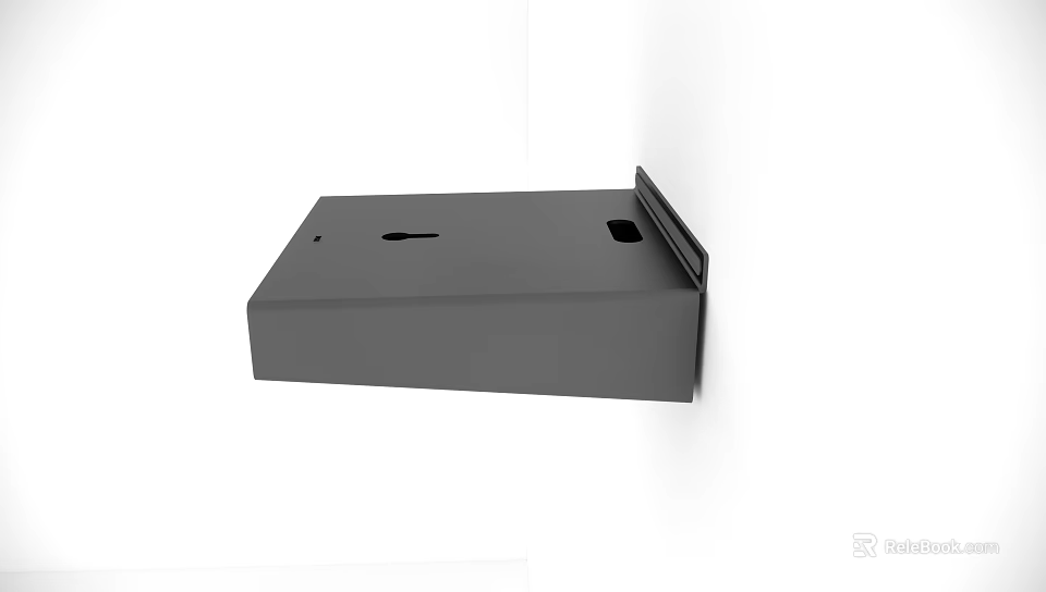 Sleek Black Modern Side Table With Minimalist Design And Small Storage Space 3d model 