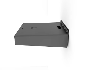 Sleek Black Modern Side Table With Minimalist Design And Small Storage Space 3d model