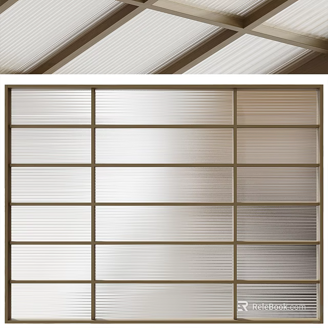 Elegant Modern Ceiling Design Featuring Textured Panels And Wooden Grid Frames 3d model 