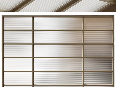 Elegant Modern Ceiling Design Featuring Textured Panels And Wooden Grid Frames 3d model