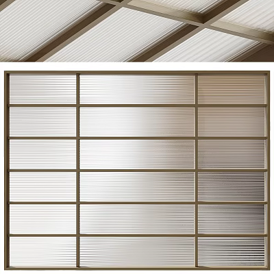 Elegant Modern Ceiling Design Featuring Textured Panels And Wooden Grid Frames 3d model