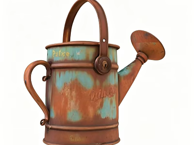 Vintage Dinnerware Set with Rustic Copper Turquoise Finish Engraved Pulse Drink Words and Lock Detail 3d model