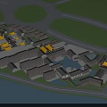 Ancient Chinese Architecture Complex With Traditional Palace Style Yellow Glazed Roofs And Courtyard Layout