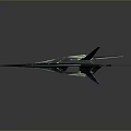 Futuristic Spacecraft With Aerodynamic Design And Green Glowing Accents For Space Exploration