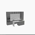 Modern Kitchen Interior Featuring Gray And White Cabinets Marble Countertop Central Island And Appliances