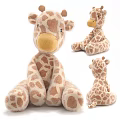 Soft Plush Giraffe Stuffed Toy With Brown Beige Spots And Multiple Angles View 3d model