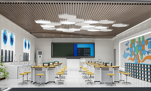 Modern Classroom Experimental Classroom 3d model