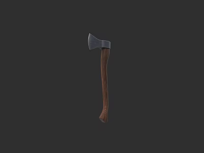 Classic Axe Weapon With Sharp Metal Head And Wooden Handle 3d model